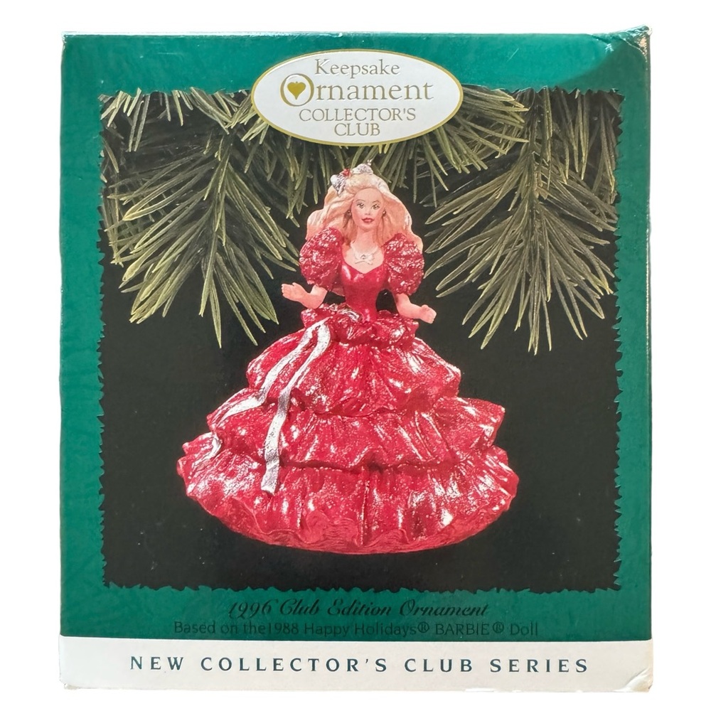 Hallmark Mattel Barbie Collectors Club 1996 Keepsake Christmas Ornament VTG NIB